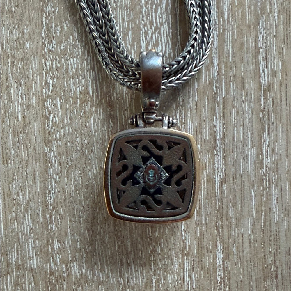 Silver Necklace with Blue Pendant - Picture 5 of 5